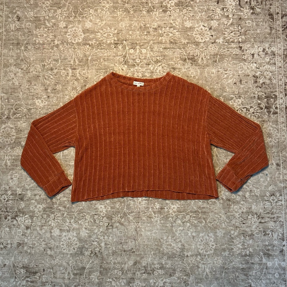 Heart & Hips Cropped Rust Cowl Neck Sweater